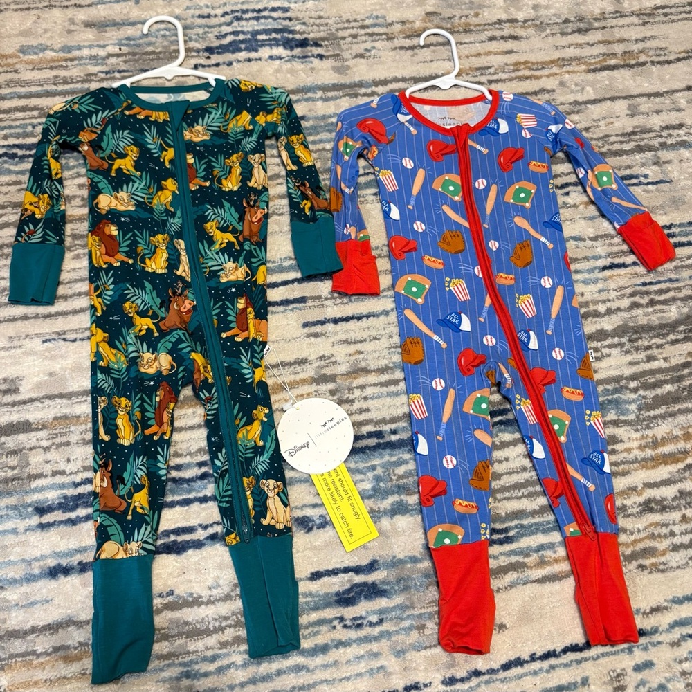 Little Sleepies Simba Sky NWT and Blue All Stars NWOT
